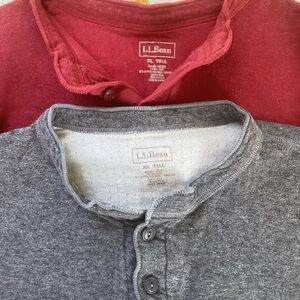 L.L. Bean Men's XL Tall Long Sleeve Wool blend Henleys